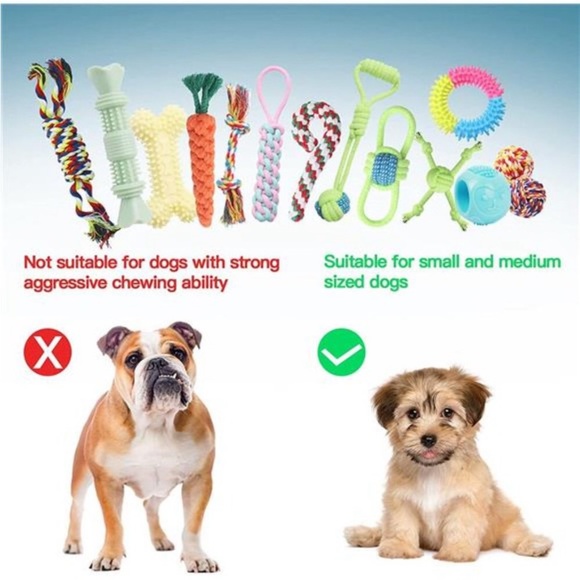 Dog Chew Toys for Puppy Teething - 20 Pack Indestructible Pet Dog Toys for Puppy - Picture 2 of 8